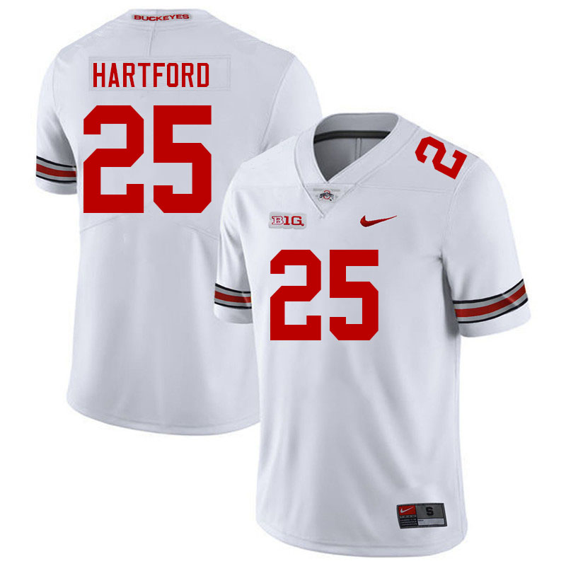 Ohio State Buckeyes #25 Malik Hartford College Football Jerseys Stitched-White